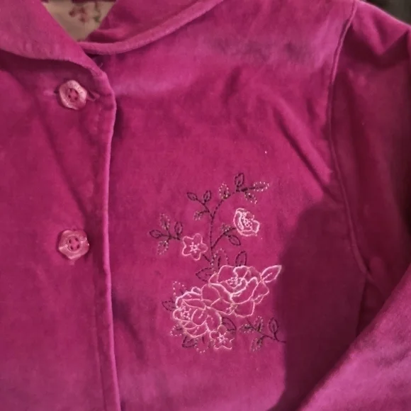 george Pink Little Girl Velour Coat For 24 monts - Picture 4 of 13